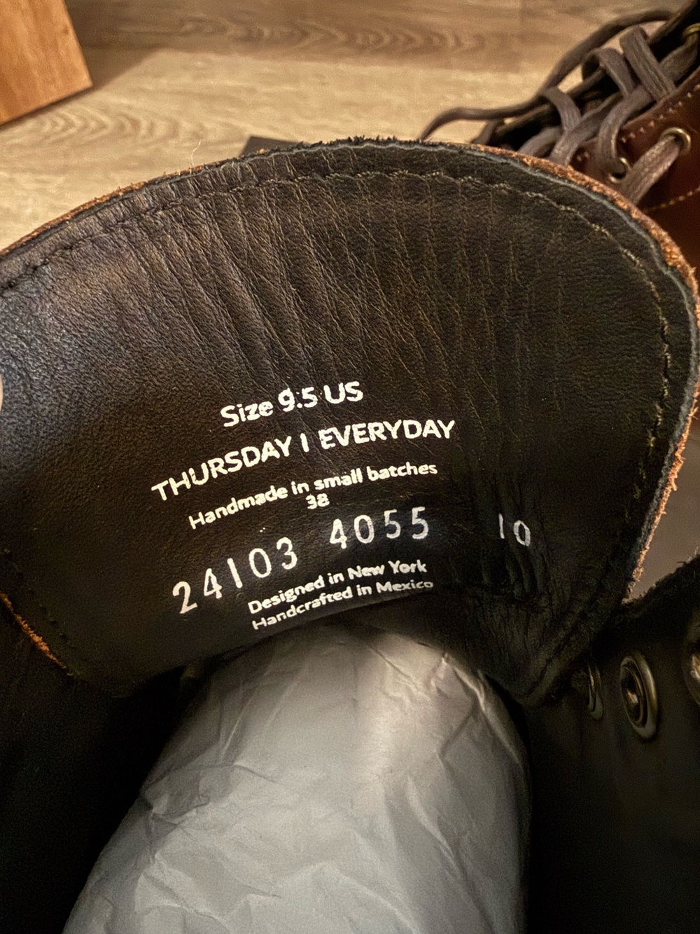 Thursday Men’s Leather Lace-Up Boots Brown Cap-Toe - Picture 7 of 9